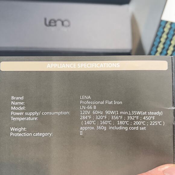 Lena Salon Designer Pro Flat Iron LN-66B New Gift Box Travel Bag Glittery Black - Picture 6 of 16